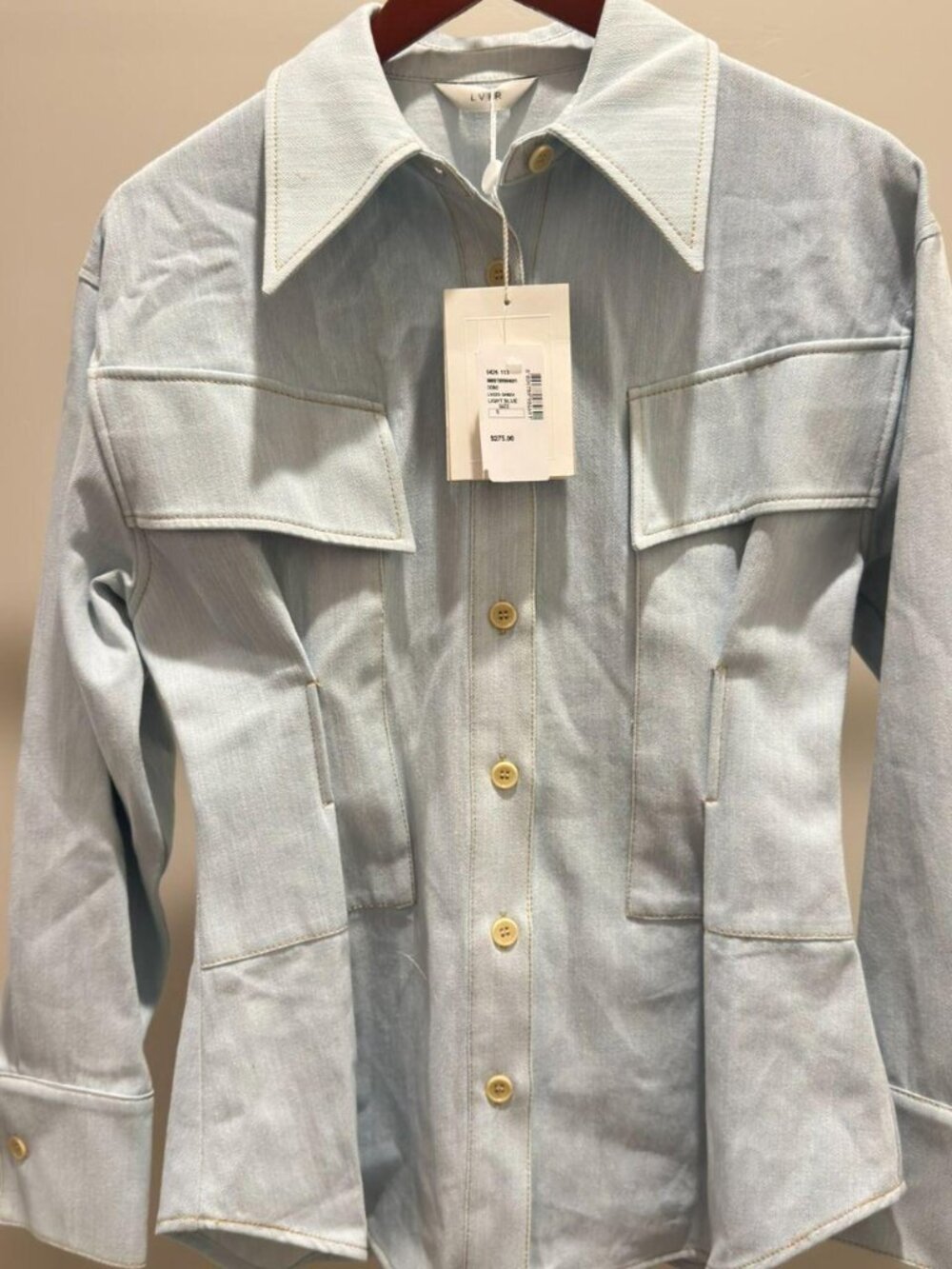 LVIR Light Blue Structured Utility Shirt Jacket – NWT – Size S